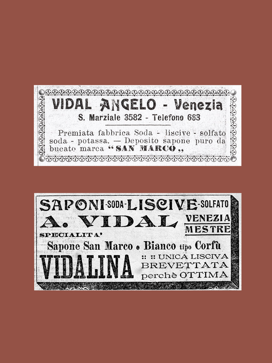 Venice Olfactory primi articoli pubblicitari Vidal Saponi e Profumi